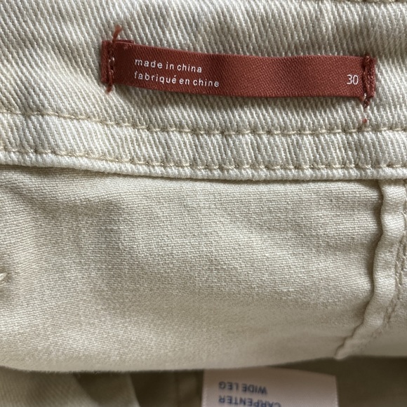 Anthropologie Pilcro The Carpenter Wide Leg Ivory Denim - Picture 7 of 9